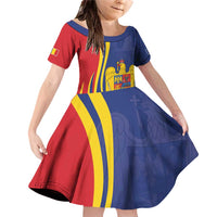 Romania Flag Day Personalized Family Matching Off Shoulder Short Dress and Hawaiian Shirt National Golden Eagle