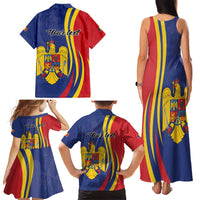 Romania Flag Day Personalized Family Matching Tank Maxi Dress and Hawaiian Shirt National Golden Eagle