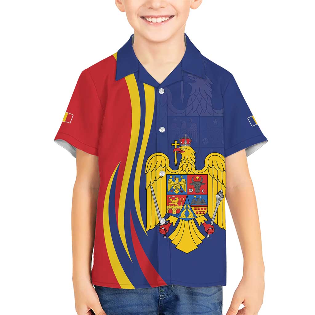 Romania Flag Day Personalized Kid Hawaiian Shirt National Golden Eagle
