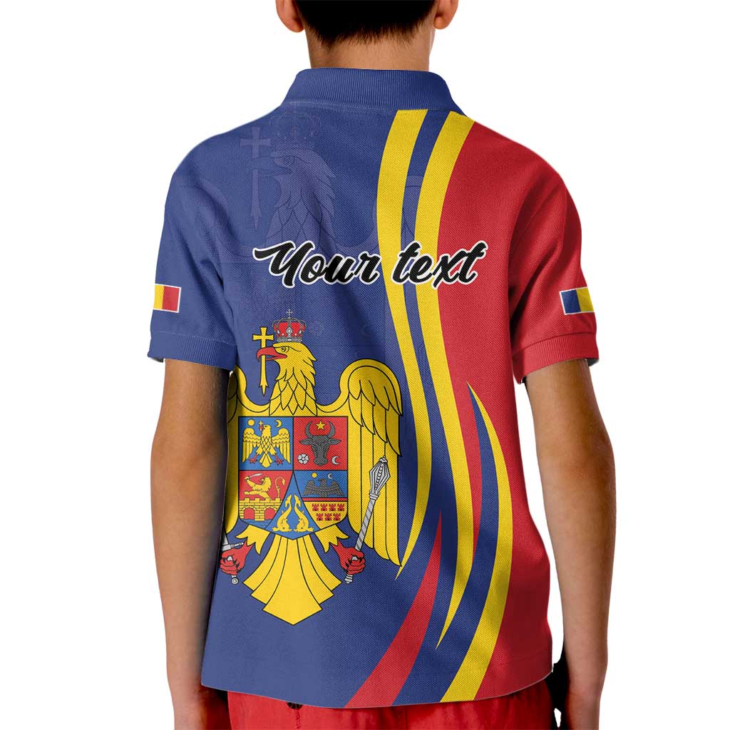 Romania Flag Day Personalized Kid Polo Shirt National Golden Eagle