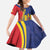 Romania Flag Day Personalized Kid Short Sleeve Dress National Golden Eagle