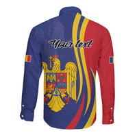 Romania Flag Day Personalized Long Sleeve Button Shirt National Golden Eagle