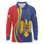 Romania Flag Day Personalized Long Sleeve Polo Shirt National Golden Eagle