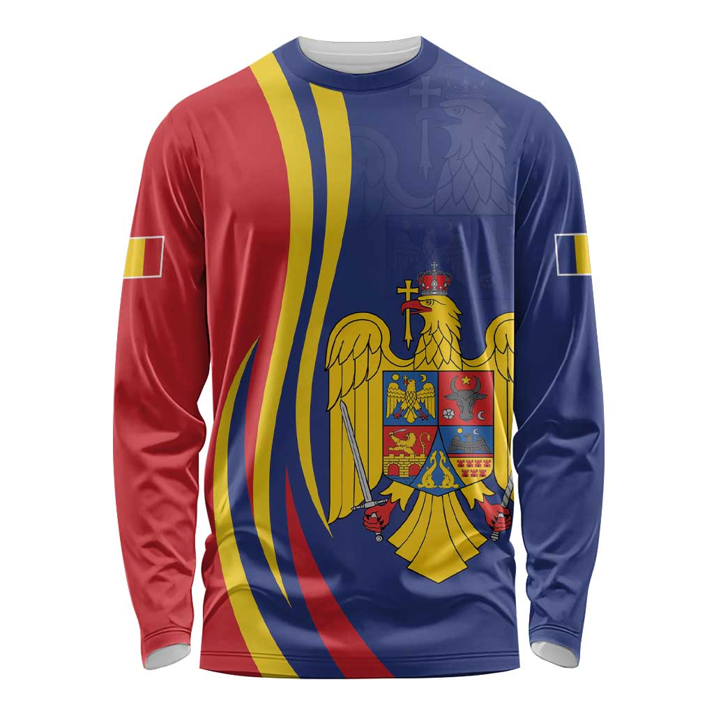 Romania Flag Day Personalized Long Sleeve Shirt National Golden Eagle
