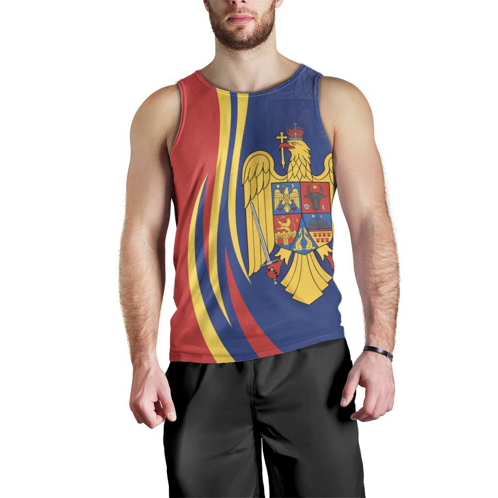 Romania Flag Day Personalized Men Tank Top National Golden Eagle