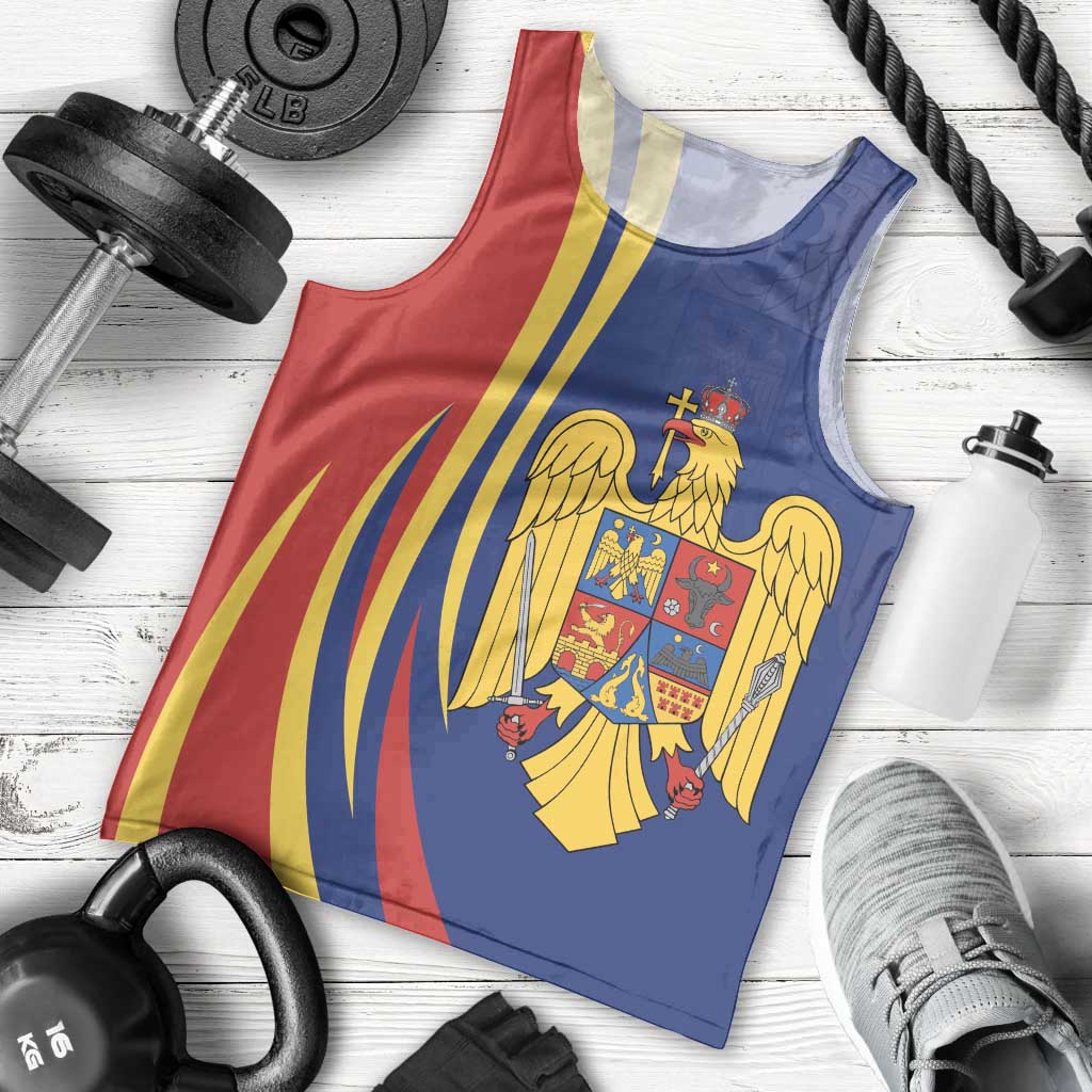 Romania Flag Day Personalized Men Tank Top National Golden Eagle