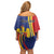 Romania Flag Day Personalized Off Shoulder Short Dress National Golden Eagle