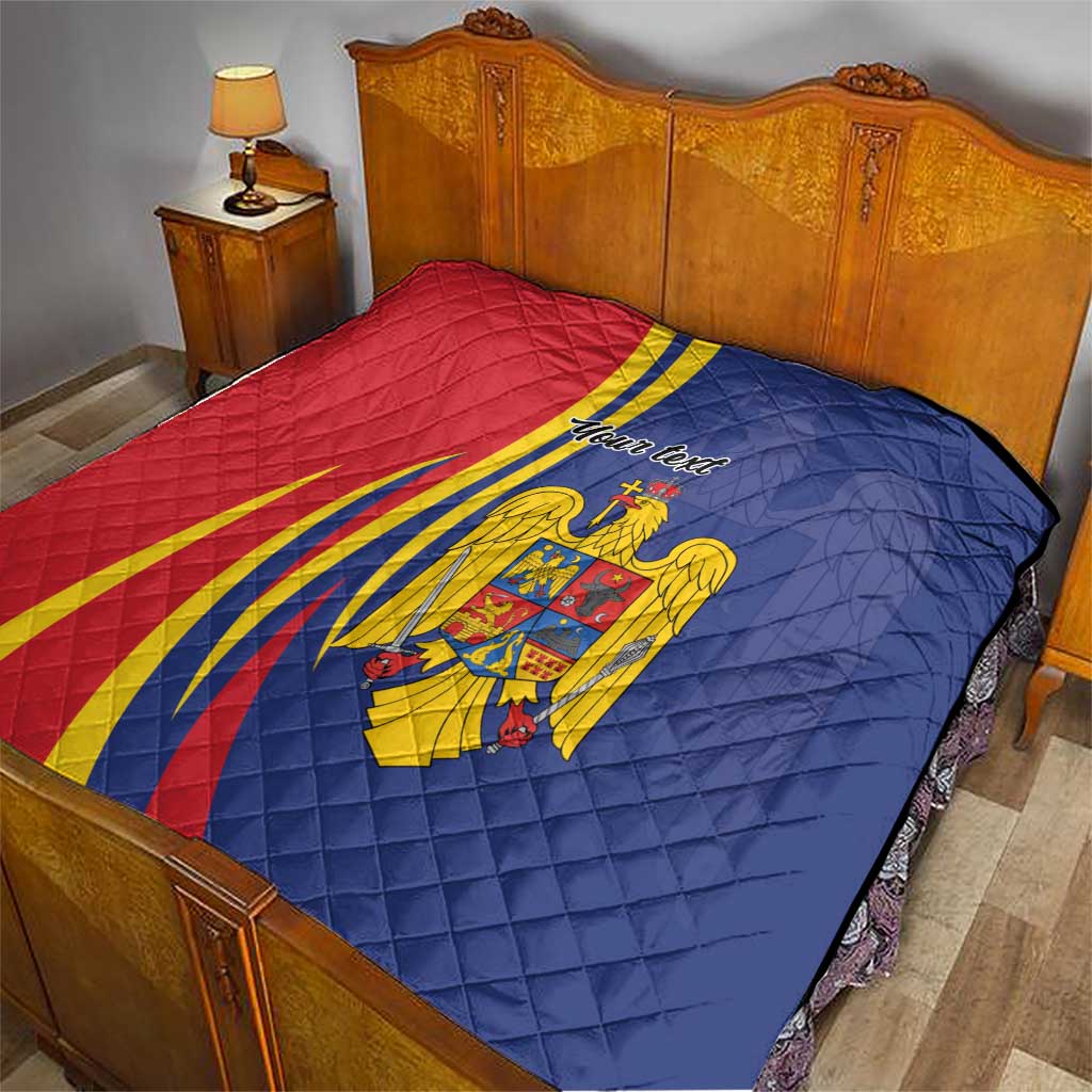 Romania Flag Day Personalized Quilt National Golden Eagle