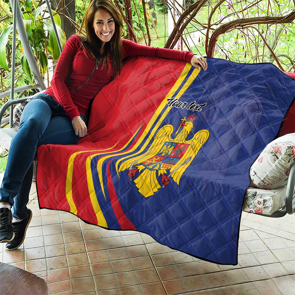 Romania Flag Day Personalized Quilt National Golden Eagle