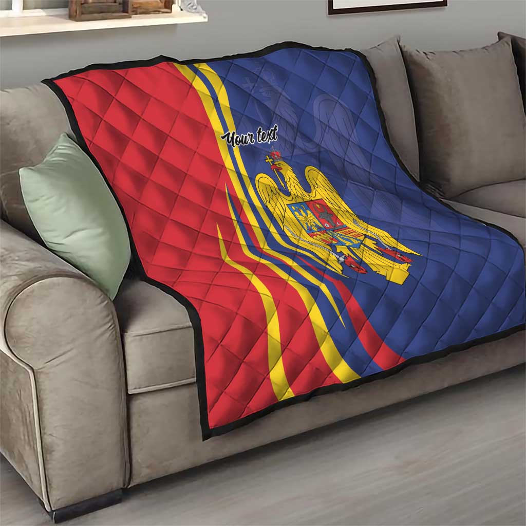 Romania Flag Day Personalized Quilt National Golden Eagle