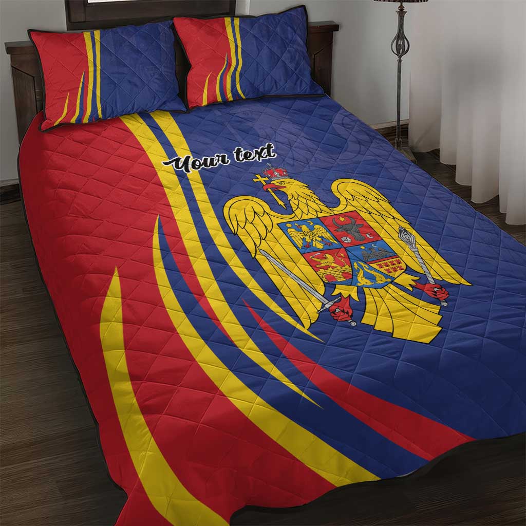 Romania Flag Day Personalized Quilt Bed Set National Golden Eagle