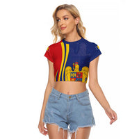 Romania Flag Day Personalized Raglan Cropped T Shirt National Golden Eagle