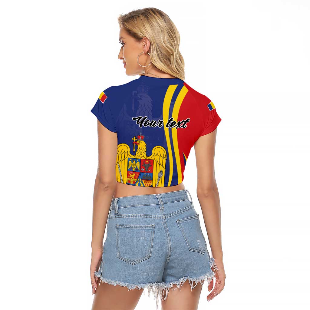Romania Flag Day Personalized Raglan Cropped T Shirt National Golden Eagle