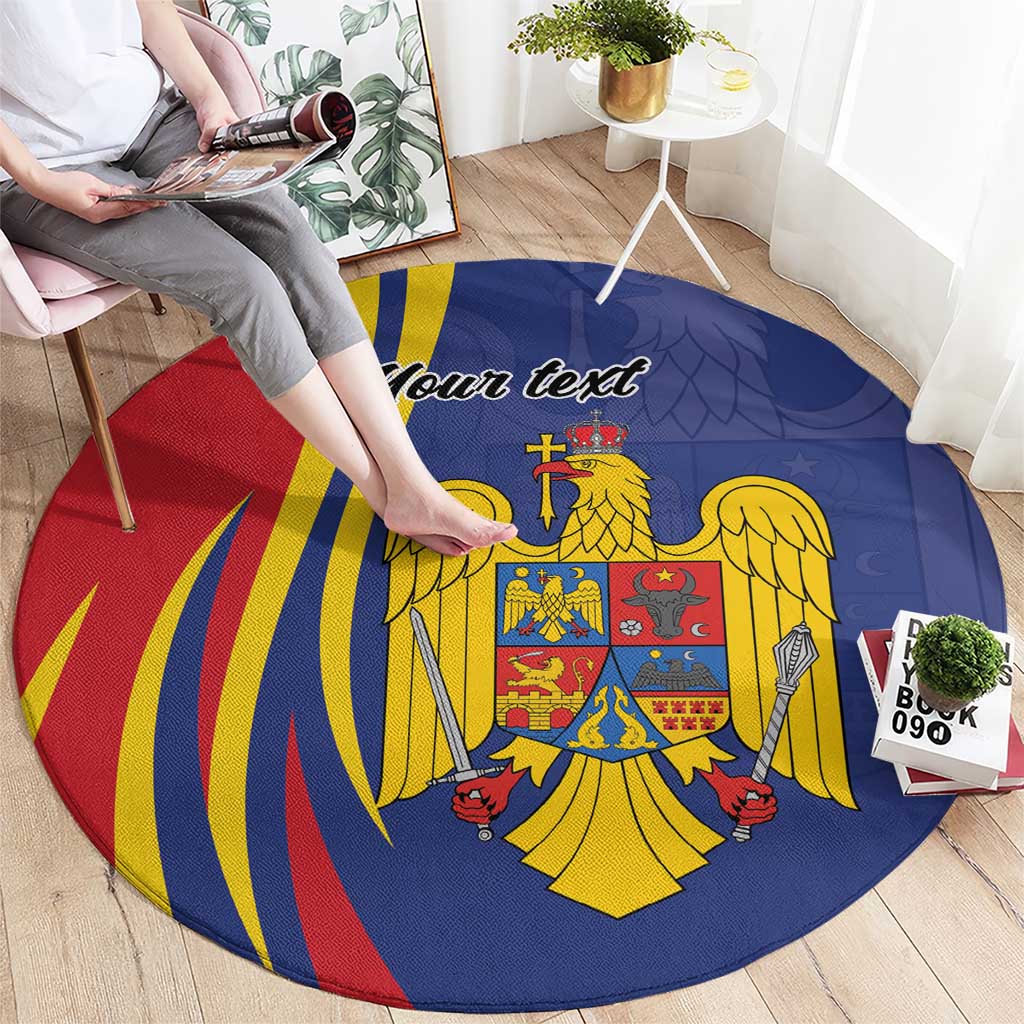 Romania Flag Day Personalized Round Carpet National Golden Eagle