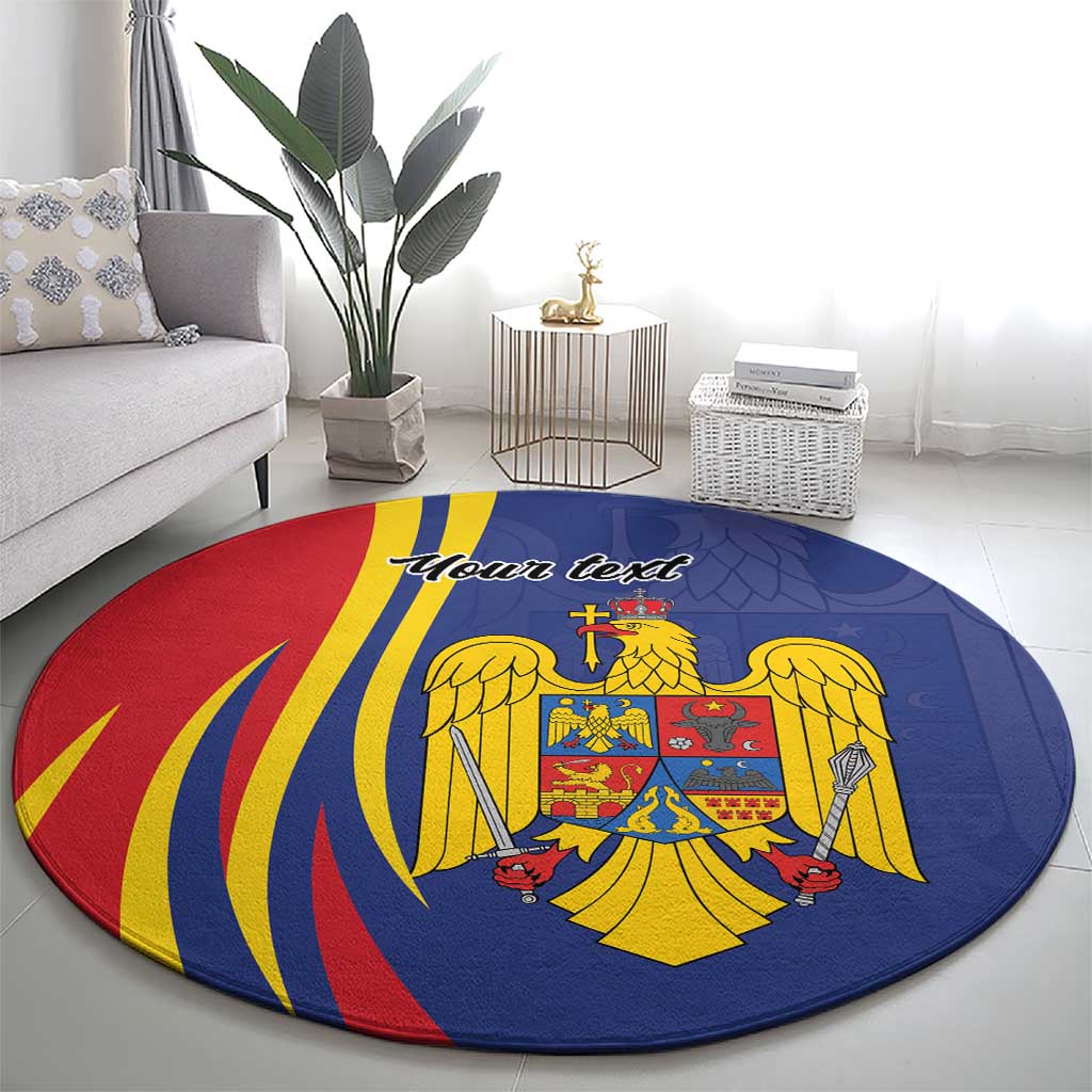 Romania Flag Day Personalized Round Carpet National Golden Eagle