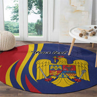 Romania Flag Day Personalized Round Carpet National Golden Eagle