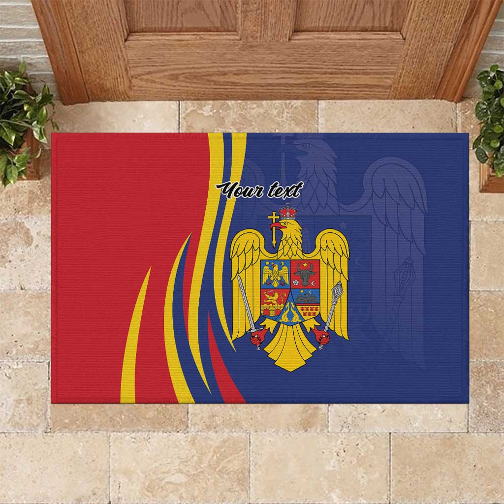 Romania Flag Day Personalized Rubber Doormat National Golden Eagle