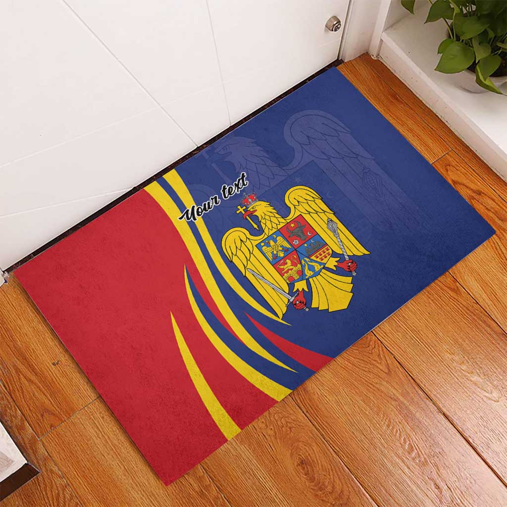 Romania Flag Day Personalized Rubber Doormat National Golden Eagle