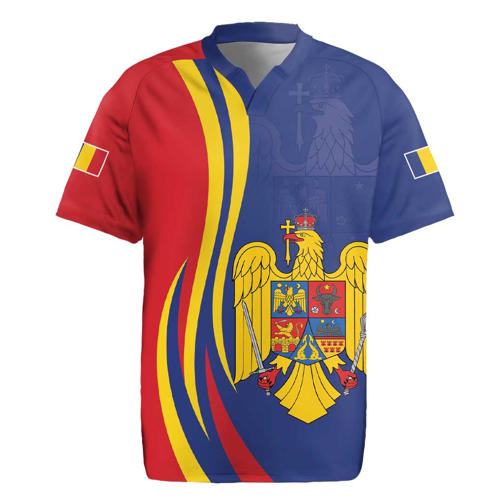 Romania Flag Day Personalized Rugby Jersey National Golden Eagle