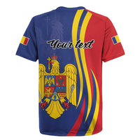Romania Flag Day Personalized Rugby Jersey National Golden Eagle