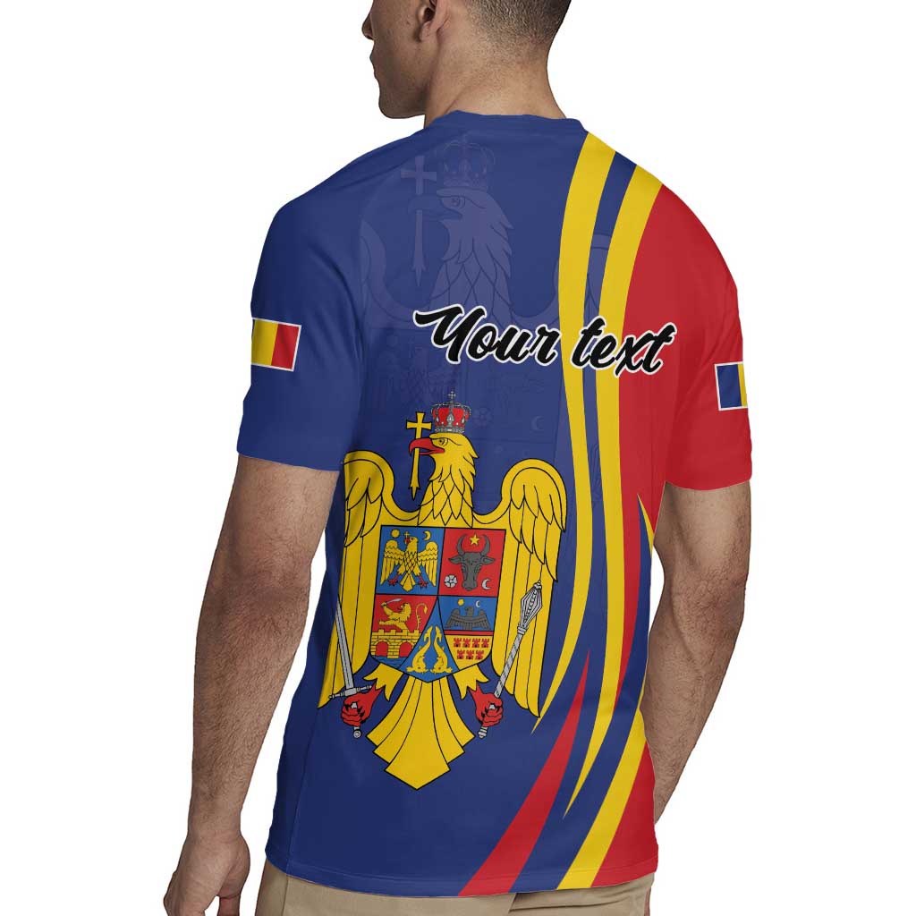 Romania Flag Day Personalized Rugby Jersey National Golden Eagle