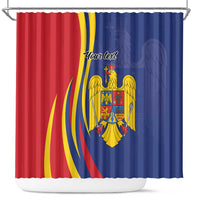 Romania Flag Day Personalized Shower Curtain National Golden Eagle