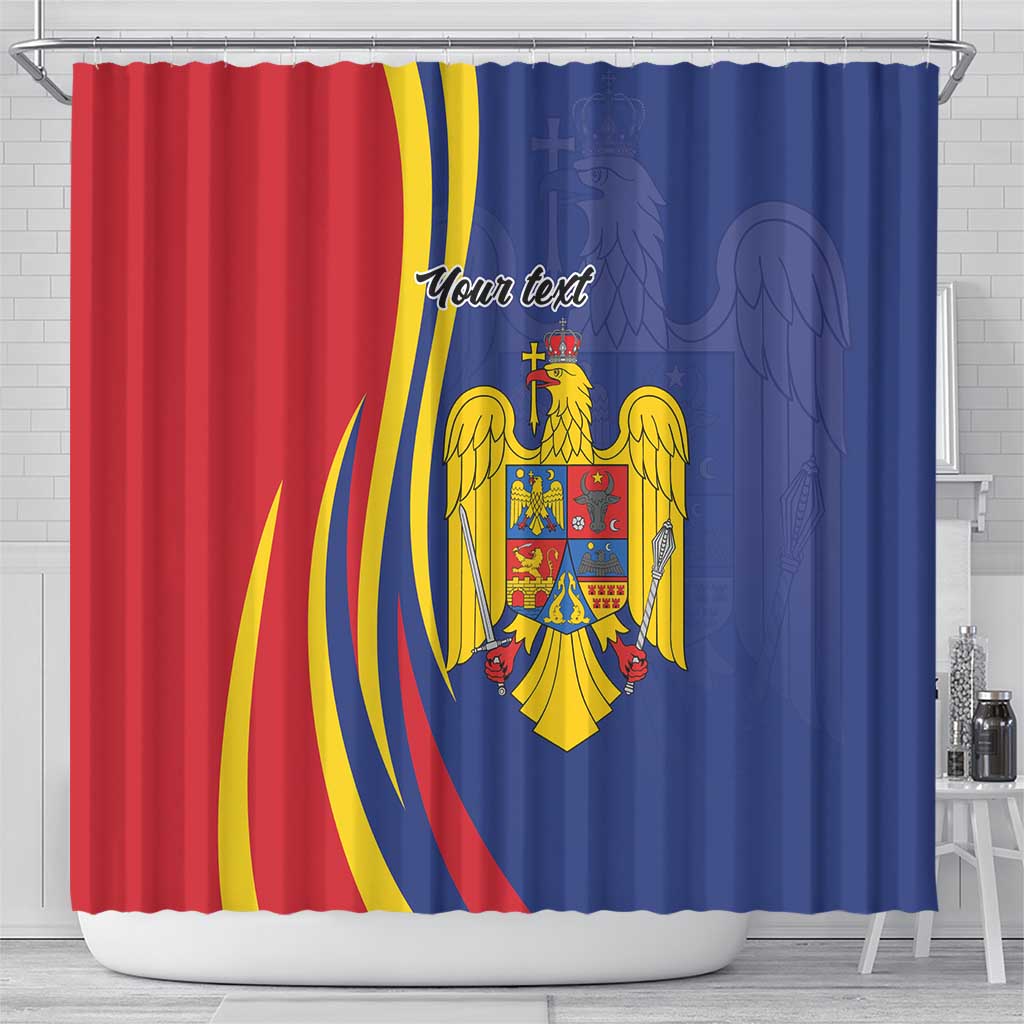 Romania Flag Day Personalized Shower Curtain National Golden Eagle