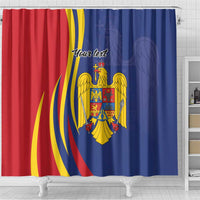 Romania Flag Day Personalized Shower Curtain National Golden Eagle