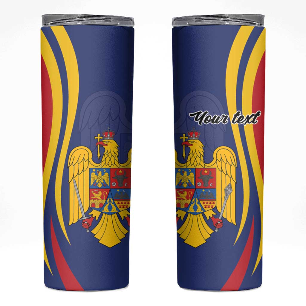 Romania Flag Day Personalized Skinny Tumbler National Golden Eagle
