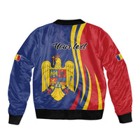 Romania Flag Day Personalized Sleeve Zip Bomber Jacket National Golden Eagle