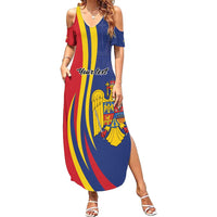 Romania Flag Day Personalized Summer Maxi Dress National Golden Eagle