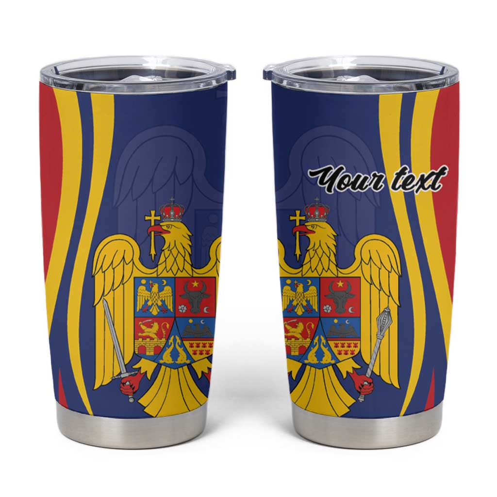 Romania Flag Day Personalized Tumbler Cup National Golden Eagle
