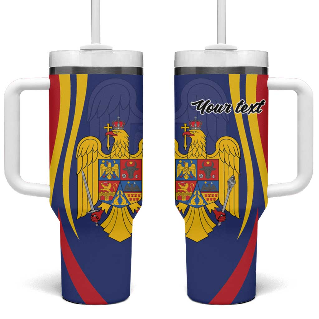 Romania Flag Day Personalized Tumbler With Handle National Golden Eagle