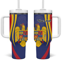 Romania Flag Day Personalized Tumbler With Handle National Golden Eagle
