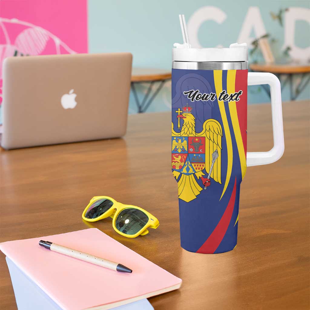 Romania Flag Day Personalized Tumbler With Handle National Golden Eagle