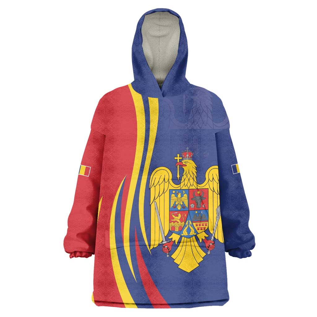 Romania Flag Day Personalized Wearable Blanket Hoodie National Golden Eagle