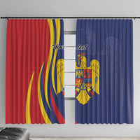 Romania Flag Day Personalized Window Curtain National Golden Eagle