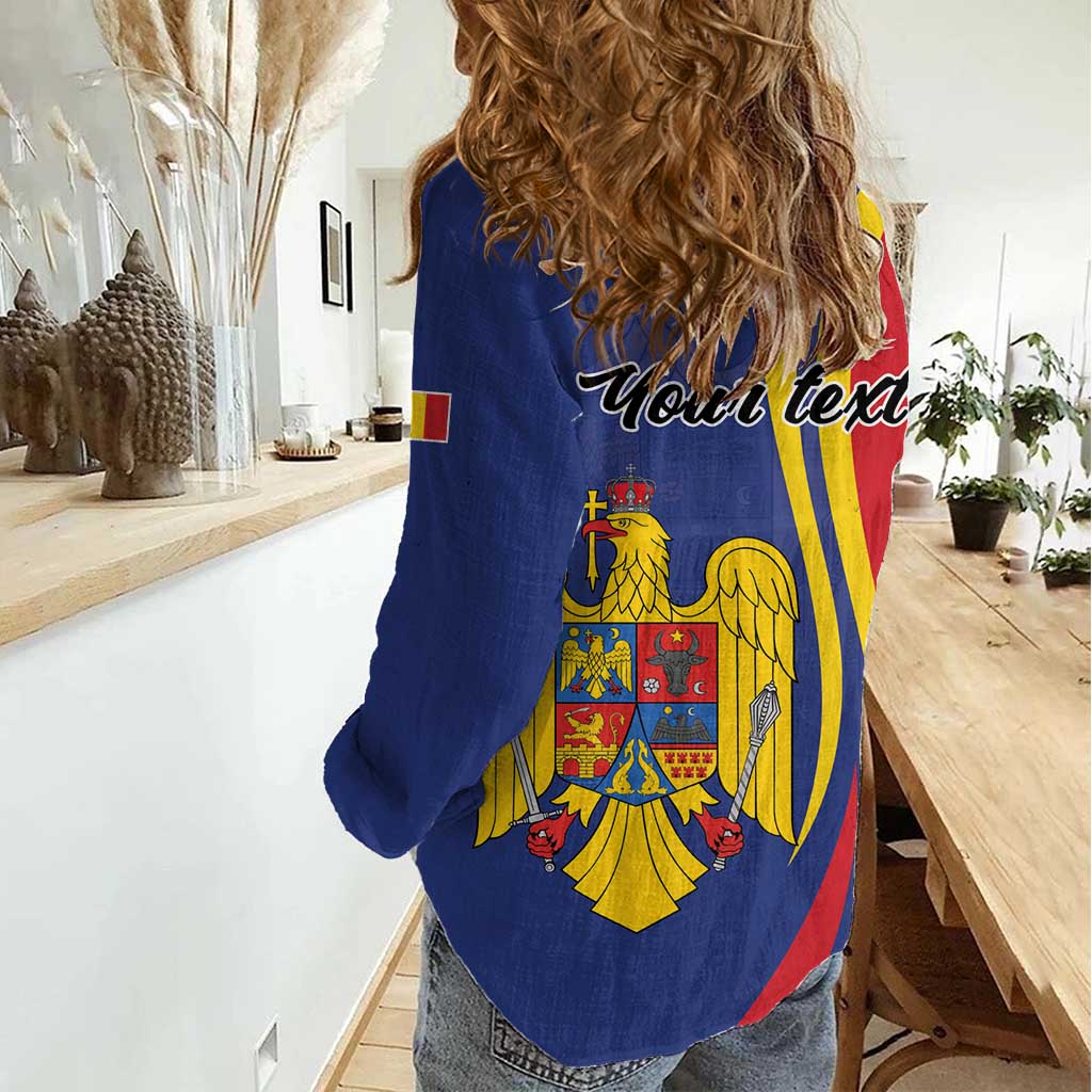 Romania Flag Day Personalized Women Casual Shirt National Golden Eagle