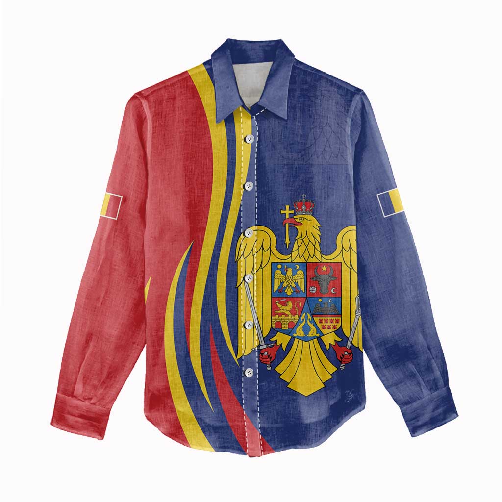 Romania Flag Day Personalized Women Casual Shirt National Golden Eagle