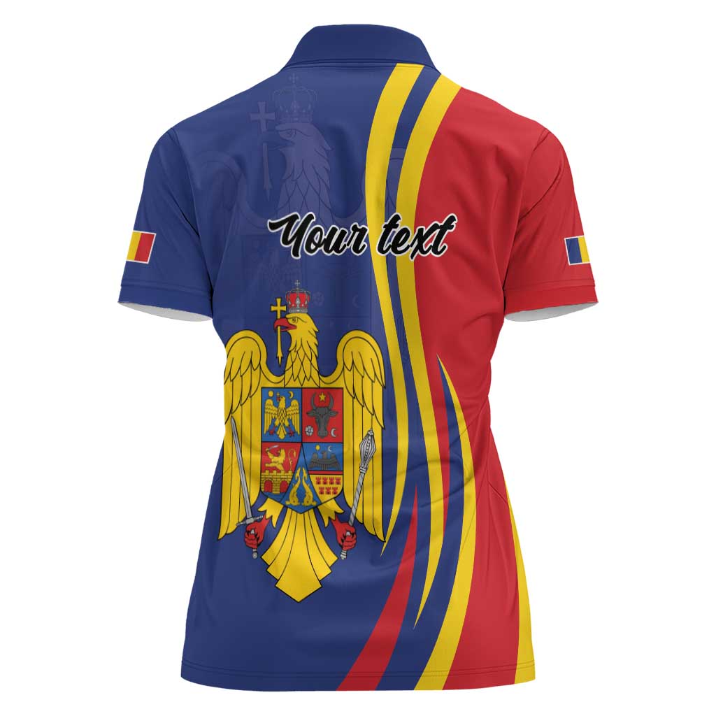 Romania Flag Day Personalized Women Polo Shirt National Golden Eagle