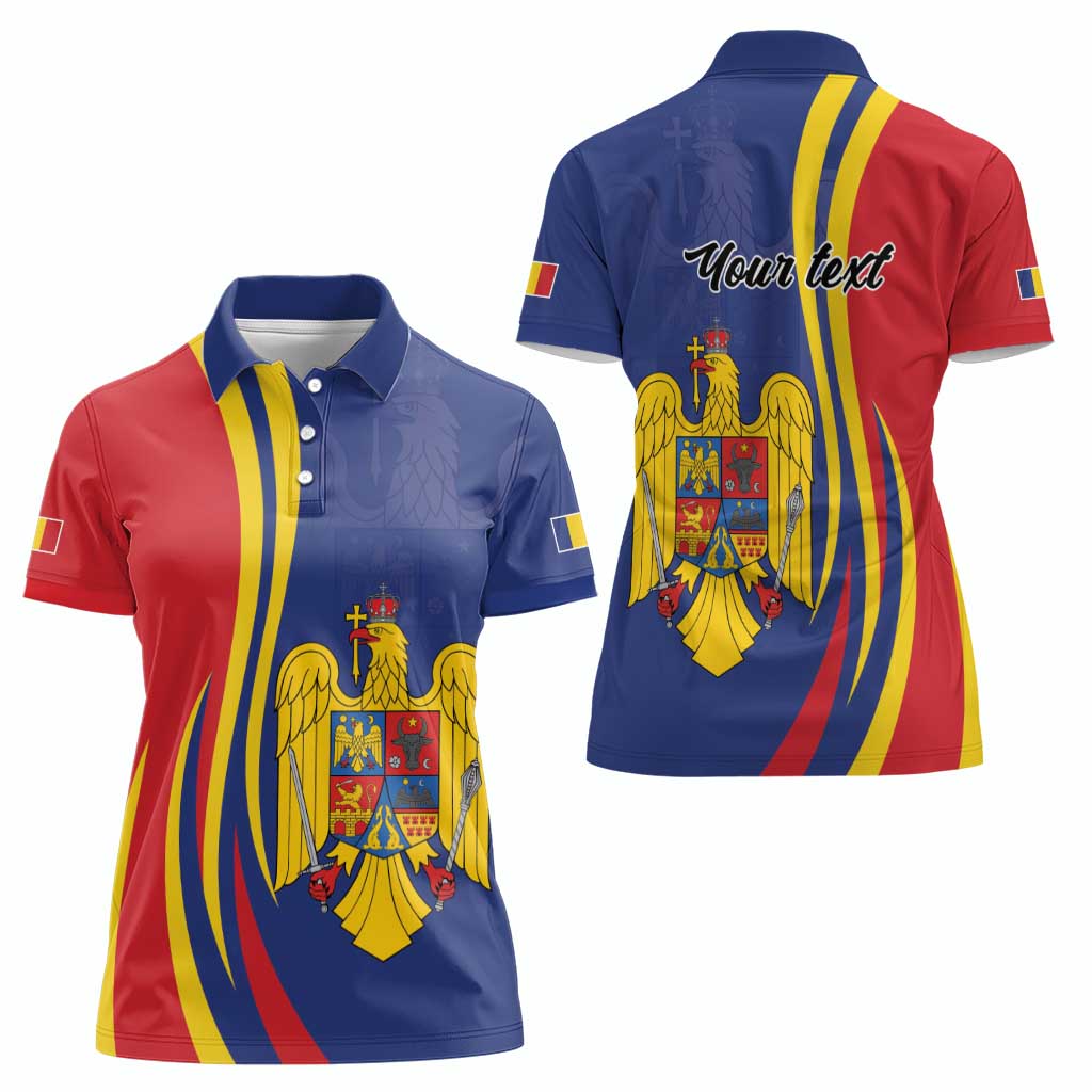 Romania Flag Day Personalized Women Polo Shirt National Golden Eagle