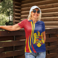 Romania Flag Day Personalized Women Polo Shirt National Golden Eagle