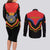 Haiti 1814-1820 Personalized Couples Matching Long Sleeve Bodycon Dress and Long Sleeve Button Shirt Haitian Flag of the Kingdom