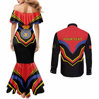Haiti 1814-1820 Personalized Couples Matching Mermaid Dress and Long Sleeve Button Shirt Haitian Flag of the Kingdom