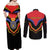 Haiti 1814-1820 Personalized Couples Matching Off Shoulder Maxi Dress and Long Sleeve Button Shirt Haitian Flag of the Kingdom