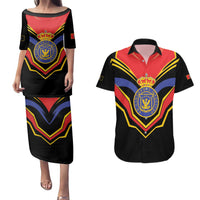 Haiti 1814-1820 Personalized Couples Matching Puletasi and Hawaiian Shirt Haitian Flag of the Kingdom
