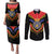 Haiti 1814-1820 Personalized Couples Matching Puletasi and Long Sleeve Button Shirt Haitian Flag of the Kingdom