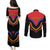 Haiti 1814-1820 Personalized Couples Matching Puletasi and Long Sleeve Button Shirt Haitian Flag of the Kingdom