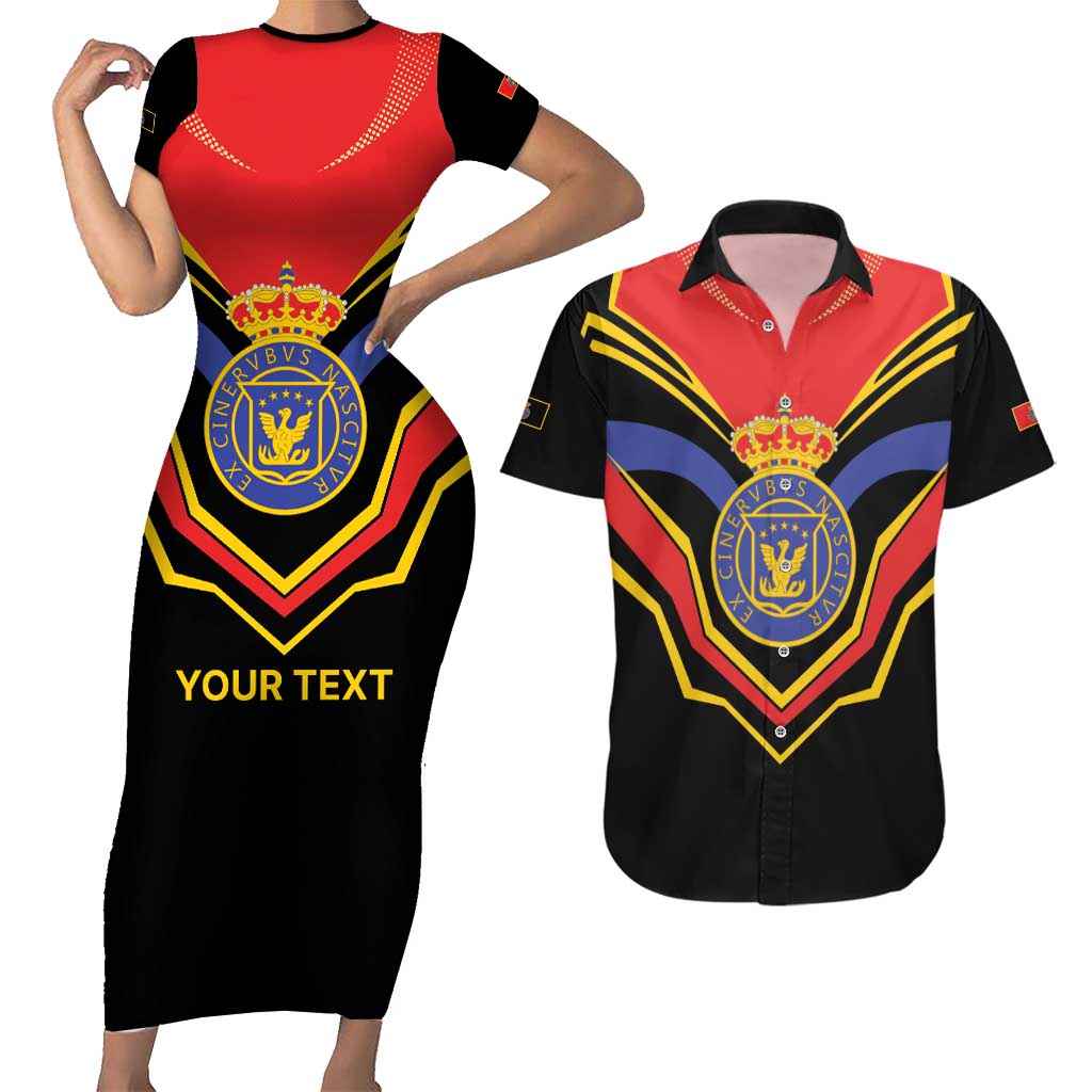 Haiti 1814-1820 Personalized Couples Matching Short Sleeve Bodycon Dress and Hawaiian Shirt Haitian Flag of the Kingdom