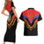 Haiti 1814-1820 Personalized Couples Matching Short Sleeve Bodycon Dress and Hawaiian Shirt Haitian Flag of the Kingdom
